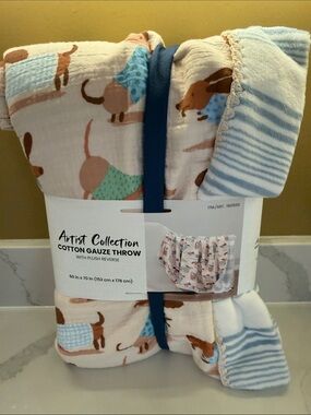 Costco Dachshund Cotton Gauze Throw Blanket